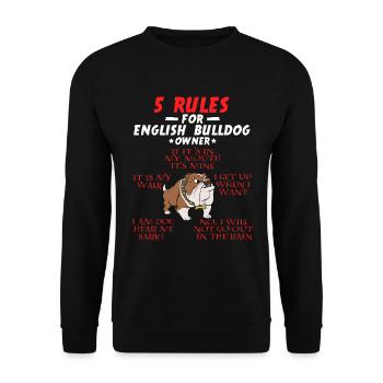 5 règles pour le propriétaire du Bulldog anglais - Sweat-shirt Unisexe - noir - Devant - Alina (178cm) & Michal (187cm)