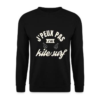 J peux pas j ai kitesurf - Sweat-shirt Unisexe - noir - Devant - Alina (178cm) & Michal (187cm)