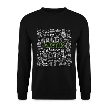 Kakteen Stachelig Garten Humor - Unisex Pullover - Schwarz - Vorne - Alina (178cm) & Michal (187cm)