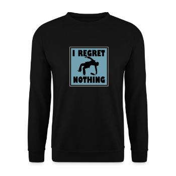 I regret nothing - Unisex Sweatshirt - black - Front - Alina (178cm) & Michal (187cm)