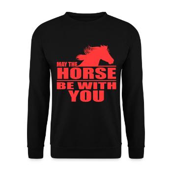 May The Horse Be With You Design Horsing Shirt - Unisex Sweatshirt - black - Front - Alina (178cm) & Michal (187cm)