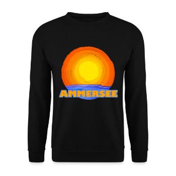 Ammersee in Bayern - Unisex Pullover - Schwarz - Vorne - Alina (178cm) & Michal (187cm)