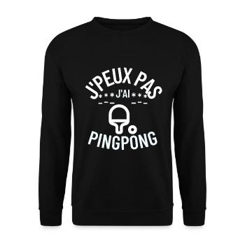 J Peux pas j ai pingpong cadeau Noel - Sweat-shirt Unisexe - noir - Devant - Alina (178cm) & Michal (187cm)
