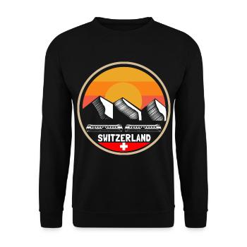 Schweiz Schweizerisch Stolz Geschenkidee - Unisex Pullover - Schwarz - Vorne - Alina (178cm) & Michal (187cm)