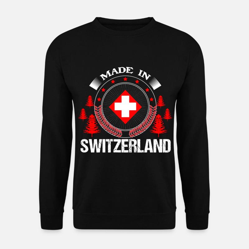 Schweiz Schweizerisch Fahne Geschenk - Unisex Pullover - Schwarz