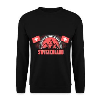 Suisse Alpes Origine Cadeau - Sweat-shirt Unisexe - noir - Devant - Alina (178cm) & Michal (187cm)