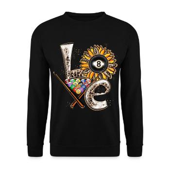 Love Billiard Player - Unisex Sweatshirt - black - Front - Alina (178cm) & Michal (187cm)