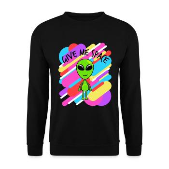 Donnez-moi de l'espace T-shirt coloré Design - Sweat-shirt Unisexe - noir - Devant - Alina (178cm) & Michal (187cm)