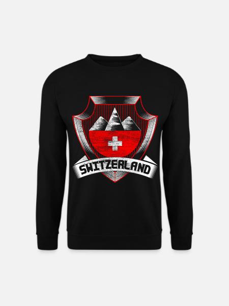 Schweiz Swiss Geschenk - Unisex Pullover - Schwarz