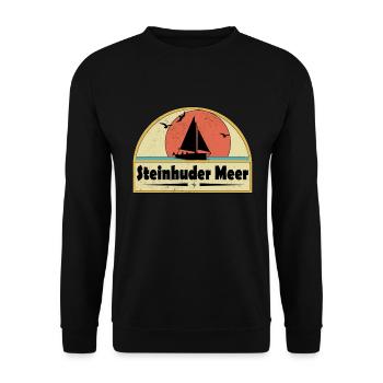 Steinhuder Meer Segelboot - Unisex Pullover - Schwarz - Vorne - Alina (178cm) & Michal (187cm)