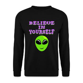 Croyez en vous-même Conception de T-shirt de - Sweat-shirt Unisexe - noir - Devant - Alina (178cm) & Michal (187cm)