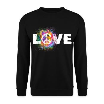 Symbole de la paix hippie paix liberté amour - Sweat-shirt Unisexe - noir - Devant - Alina (178cm) & Michal (187cm)
