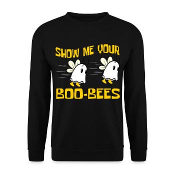 Happy Halloween Shirt October "Show Me Your - Unisex Sweatshirt - black - Front - Alina (178cm) & Michal (187cm)