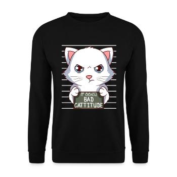 Investigation Feline Feral Claws Arrogant 66452 - Unisex Sweatshirt - black - Front - Alina (178cm) & Michal (187cm)