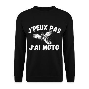 J'peux pas j'ai Moto - Moto Motard - Sweat-shirt Unisexe - noir - Devant - Alina (178cm) & Michal (187cm)