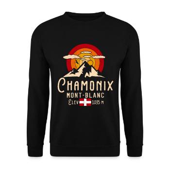 Chamonix English Alps - Unisex Sweatshirt - black - Front - Alina (178cm) & Michal (187cm)