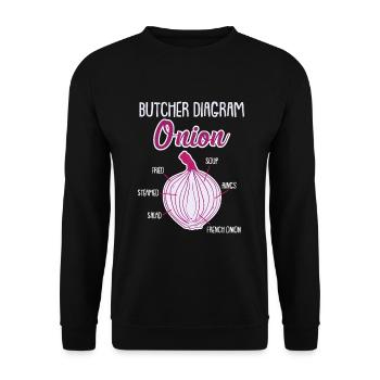Onion Anatomy Veggies - Unisex Sweatshirt - black - Front - Alina (178cm) & Michal (187cm)