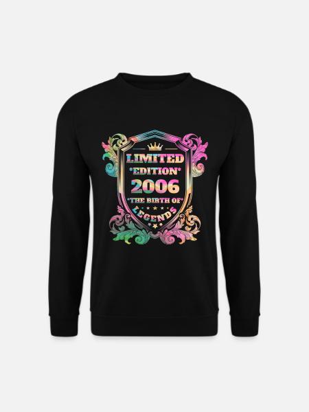 2006 Geburtstag Jahrgang Vintage Regenbogenfarben - Unisex Pullover - Schwarz