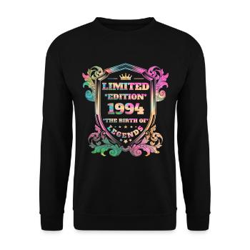 1994 Anniversaire vintage couleurs arc-en-ciel - Sweat-shirt Unisexe - noir - Devant - Alina (178cm) & Michal (187cm)