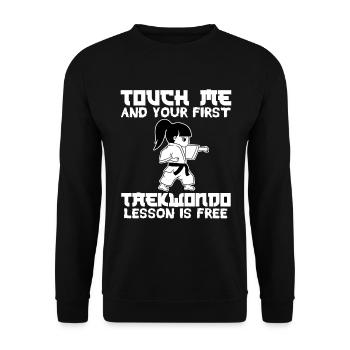 Karate Martial Arts Ninja Warrior Fighter Design - Unisex Sweatshirt - black - Front - Alina (178cm) & Michal (187cm)