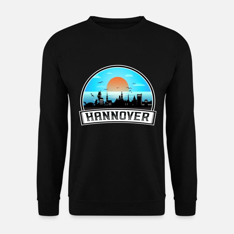 Hannover Deutschland Skyline Vintage Sunset Travel Sou - Unisex Pullover - Schwarz