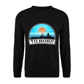 Tilburg Pays-Bas Skyline Vintage Sunset Travel - Sweat-shirt Unisexe - noir - Devant - Alina (178cm) & Michal (187cm)