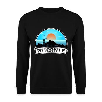 Alicante Espagne Skyline Vintage Sunset Travel Souve - Sweat-shirt Unisexe - noir - Devant - Alina (178cm) & Michal (187cm)
