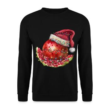 Christmas Pomegranate - Unisex Sweatshirt - black - Front - Alina (178cm) & Michal (187cm)