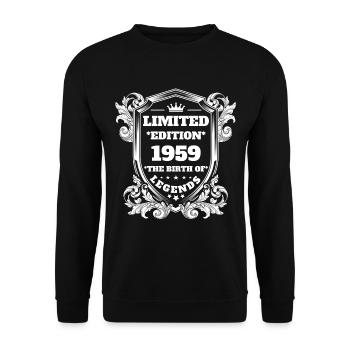 1959 - Unisex Pullover - Schwarz - Vorne - Alina (178cm) & Michal (187cm)