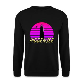 Hiddensee 80s - Unisex Pullover - Schwarz - Vorne - Alina (178cm) & Michal (187cm)