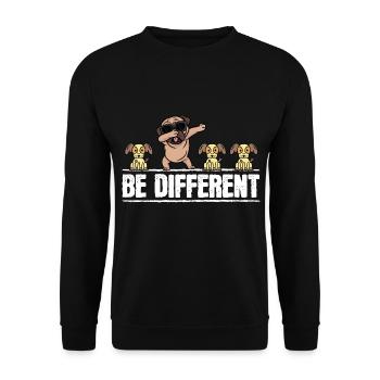 Be Different Animal Paws Dog Design For Paw - Unisex Sweatshirt - black - Front - Alina (178cm) & Michal (187cm)