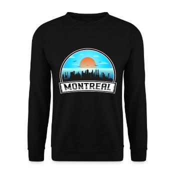 Montreal Canada Skyline Vintage Sunset Travel Souv - Unisex Sweatshirt - black - Front - Alina (178cm) & Michal (187cm)