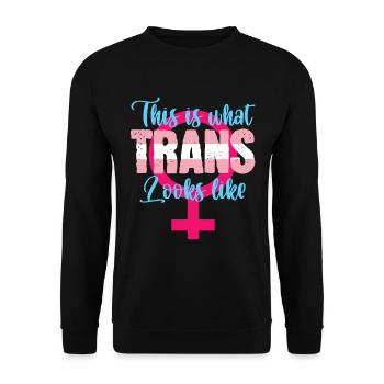 This Is What Trans Look Like Colorful Rainbow - Unisex Sweatshirt - black - Front - Alina (178cm) & Michal (187cm)