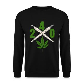 240 Cannabis Green Shirt pour les personnes - Sweat-shirt Unisexe - noir - Devant - Alina (178cm) & Michal (187cm)