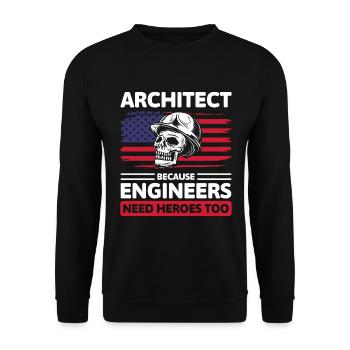 Architecture Design Studies Construction - Unisex Sweatshirt - black - Front - Alina (178cm) & Michal (187cm)