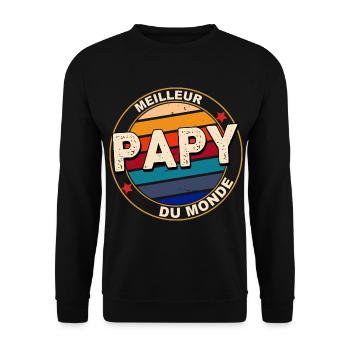 Meilleur Papy du monde Mon Papy Déchire - Sweat-shirt Unisexe - noir - Devant - Alina (178cm) & Michal (187cm)