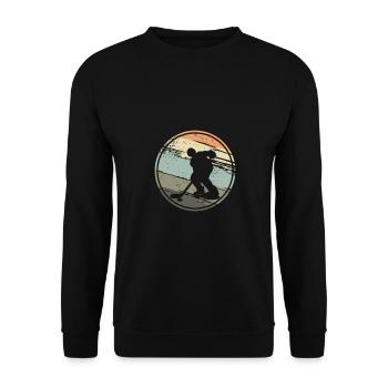Ice Hockey Retro - Unisex Sweatshirt - black - Front - Alina (178cm) & Michal (187cm)