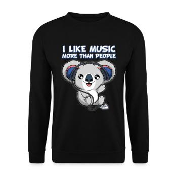 Nature Animals Headphones Sounds Music Collection - Unisex Pullover - Schwarz - Vorne - Alina (178cm) & Michal (187cm)