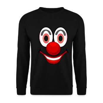 Fasching Kostüm Clown Gesicht Karneval - Unisex Pullover - Schwarz - Vorne - Alina (178cm) & Michal (187cm)
