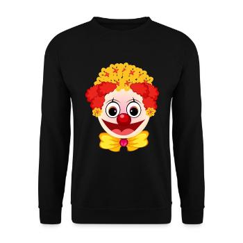 Fasching Kostüm Clown Gesicht Karneval - Unisex Pullover - Schwarz - Vorne - Alina (178cm) & Michal (187cm)
