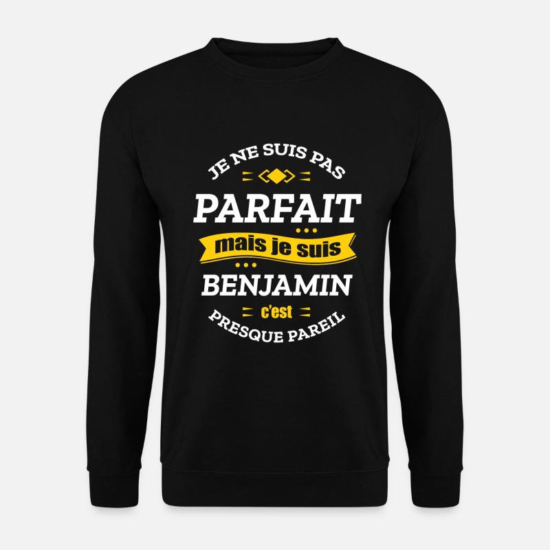 BENJAMIN PARFAIT - PRENOM BENJAMIN - Sweat-shirt Unisexe - noir