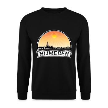 Nimègue Pays-Bas Skyline Vintage Sunset Voyage - Sweat-shirt Unisexe - noir - Devant - Alina (178cm) & Michal (187cm)