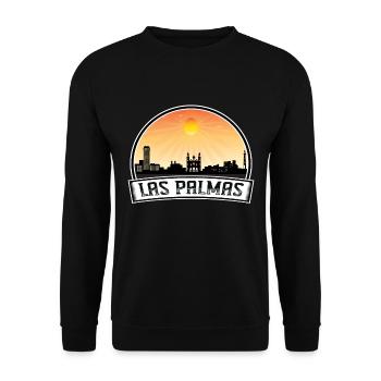 Las Palmas Spain Skyline Vintage Sunset Travel Sou - Unisex Sweatshirt - black - Front - Alina (178cm) & Michal (187cm)