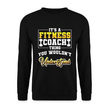 Fitness Trainer Training - Unisex Sweatshirt - black - Front - Alina (178cm) & Michal (187cm)