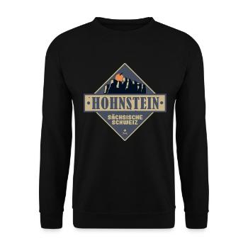 sächsische Schweiz Hohnstein - Unisex Pullover - Schwarz - Vorne - Alina (178cm) & Michal (187cm)
