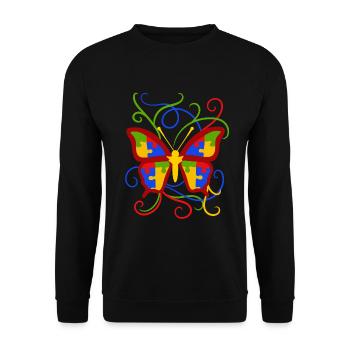 High heels for butterfly lovers and design - Sweat-shirt Unisexe - noir - Devant - Alina (178cm) & Michal (187cm)