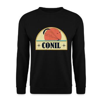 Kitesurfing Conil - Unisex Pullover - Schwarz - Vorne - Alina (178cm) & Michal (187cm)
