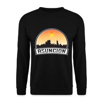 Asuncion Paraguay Skyline Vintage Sunset Travel So - Sweat-shirt Unisexe - noir - Devant - Alina (178cm) & Michal (187cm)