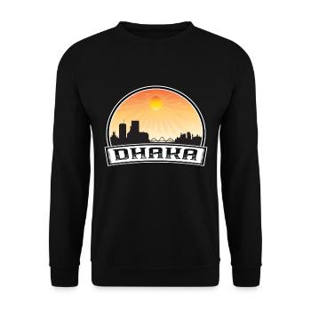 Dhaka Bangladesh Skyline Vintage Sunset Travel Sou - Unisex Sweatshirt - black - Front - Alina (178cm) & Michal (187cm)