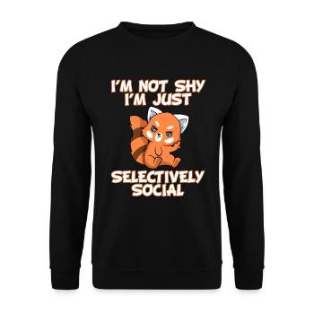 Je ne suis pas timide, je suis juste - Sweat-shirt Unisexe - noir - Devant - Alina (178cm) & Michal (187cm)